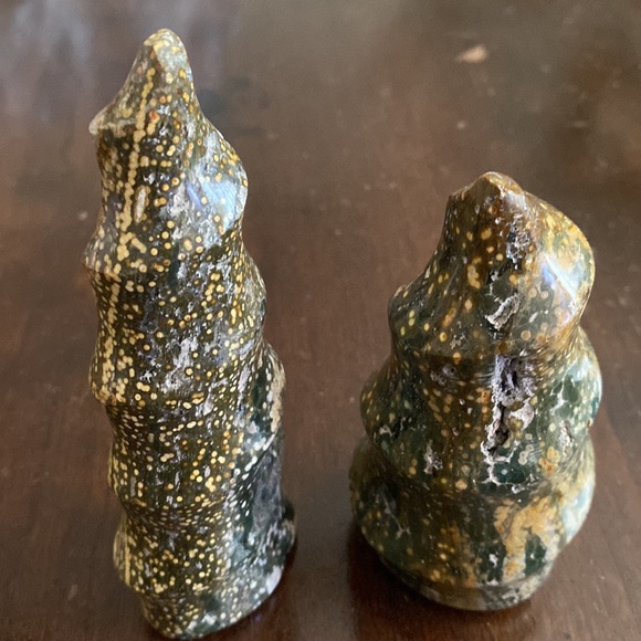 🔥OCEAN JASPER PAIR🔥. Old stock/ early OJ. 5” & 4.25” tall x 1.5” wide. PRETTY - Picture 5 of 17